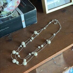 Elegant Silvery Pearl Necklace